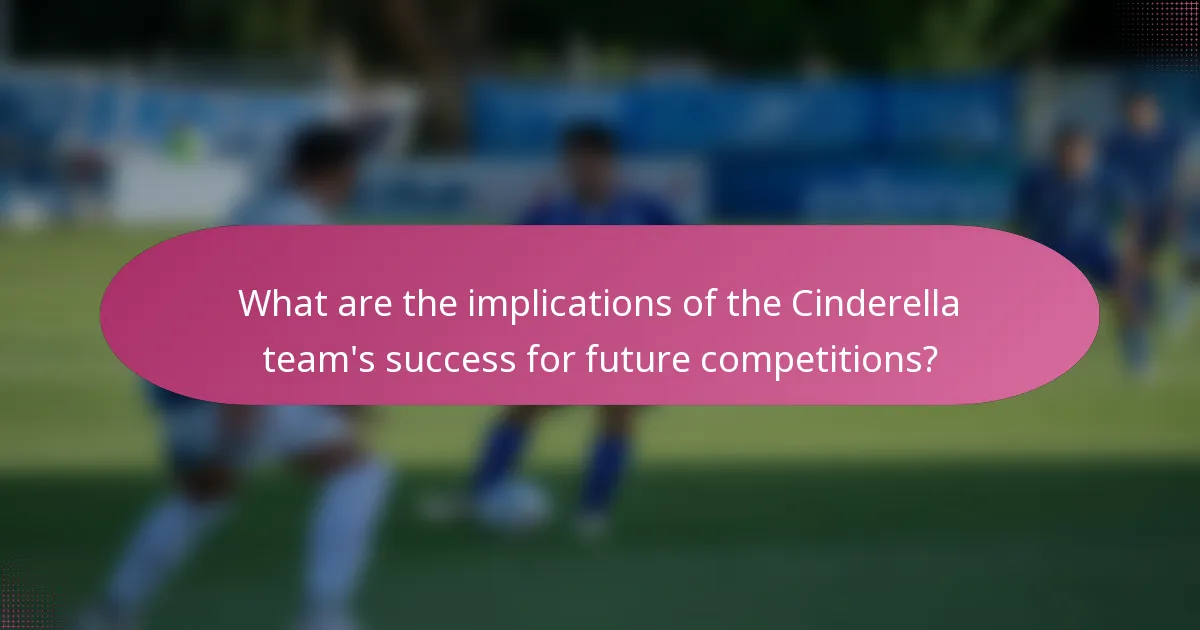 What are the implications of the Cinderella team's success for future competitions?