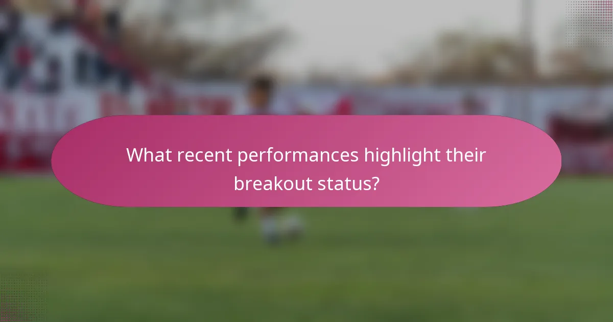 What recent performances highlight their breakout status?