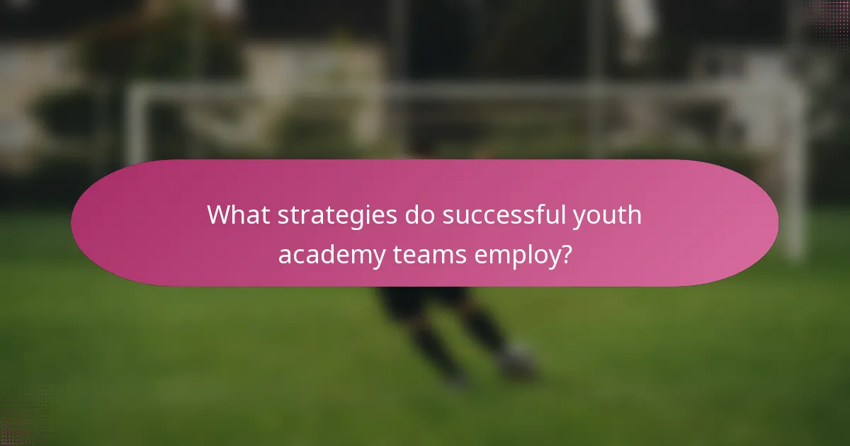 What strategies do successful youth academy teams employ?
