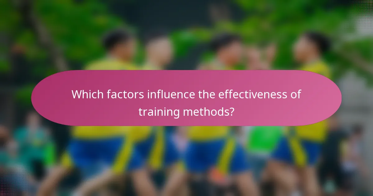 Which factors influence the effectiveness of training methods?