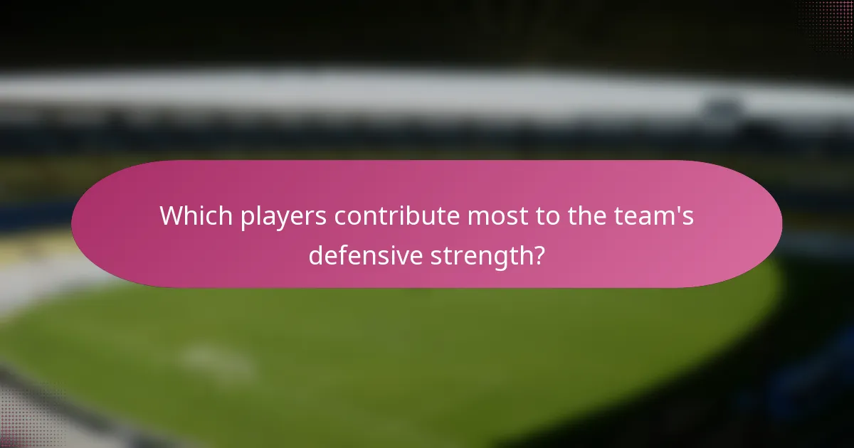Which players contribute most to the team's defensive strength?