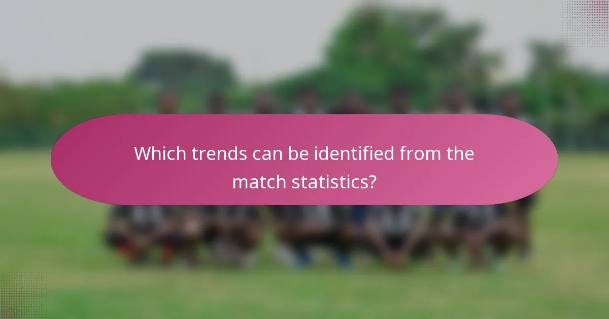 Which trends can be identified from the match statistics?